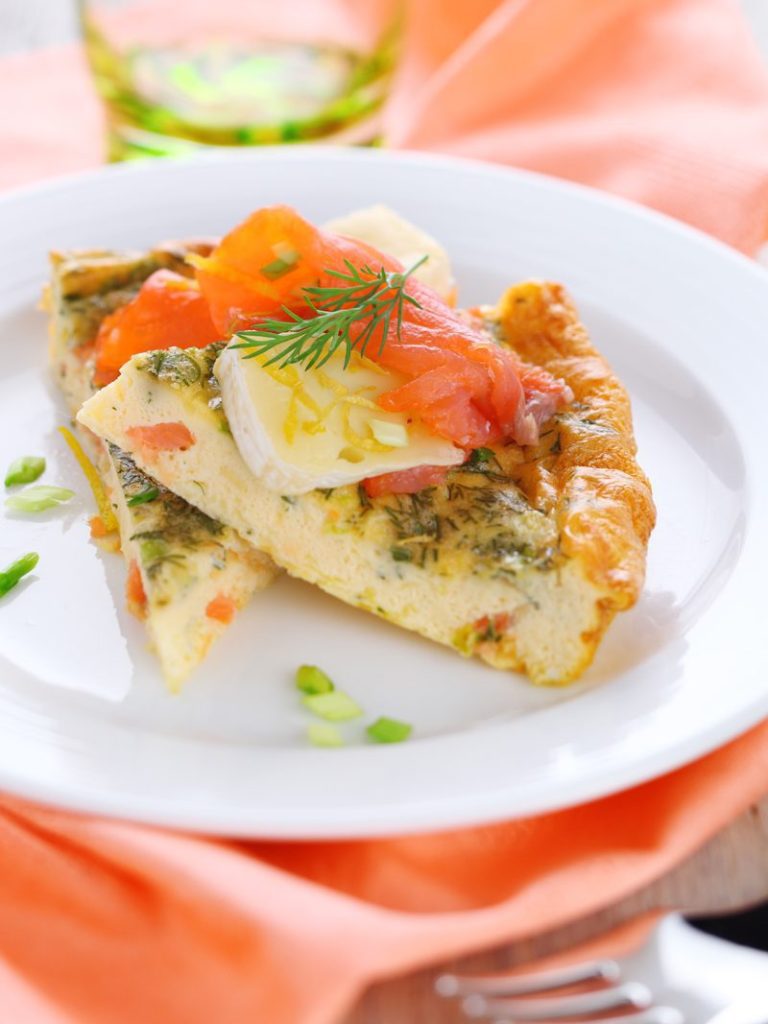 Egg White Frittata with Lox and Arugula Recipe