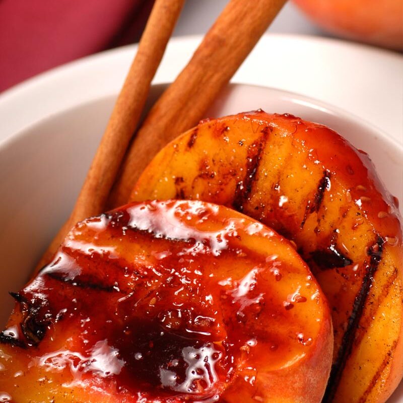 Grilled Peaches & Pound Cake Grilled Peaches & Pound Cake Recipe