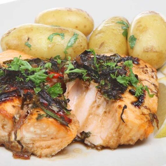 Salmon Steaks with Lemon Sauce Salmon Steaks with Lemon Sauce Recipe