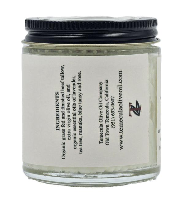 Tallow back label with ingredients