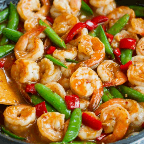 Blood Orange Garlic Shrimp Stir Fry