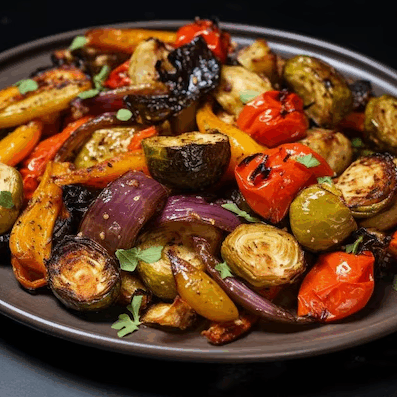 Honey Balsamic Roasted Vegetables with Hickory Smoked Olive Oil