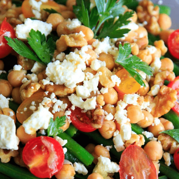 Basil Pomegranate Bean Salad