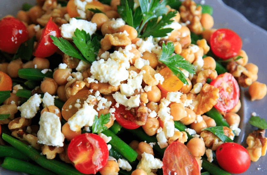 Basil Pomegranate Bean Salad